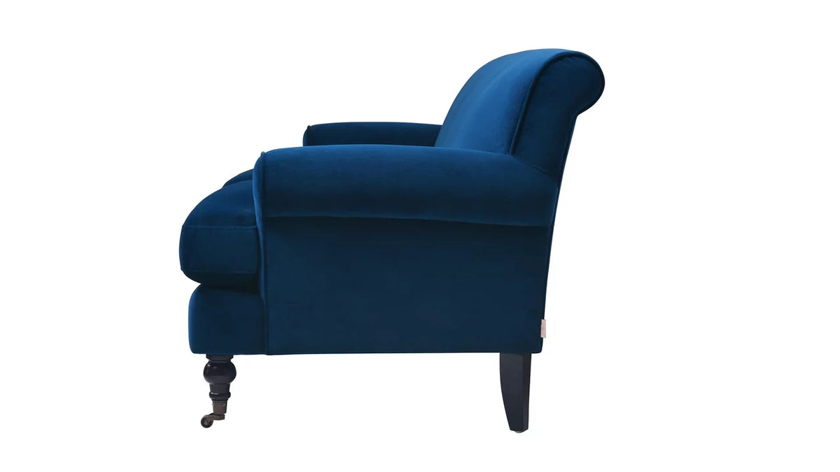 Navy Blue Sofa with Metal Casters I937341
