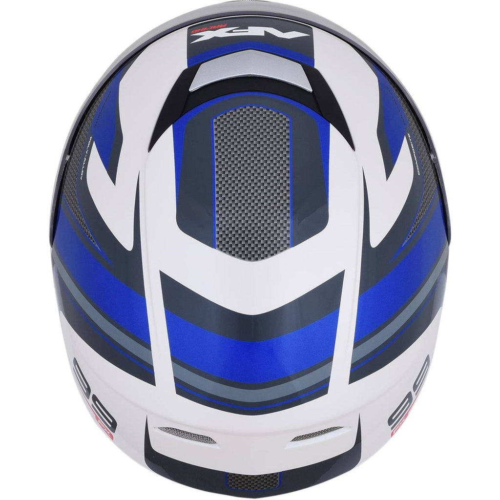 Pearl White/Blue Recurve Helmet A2606
