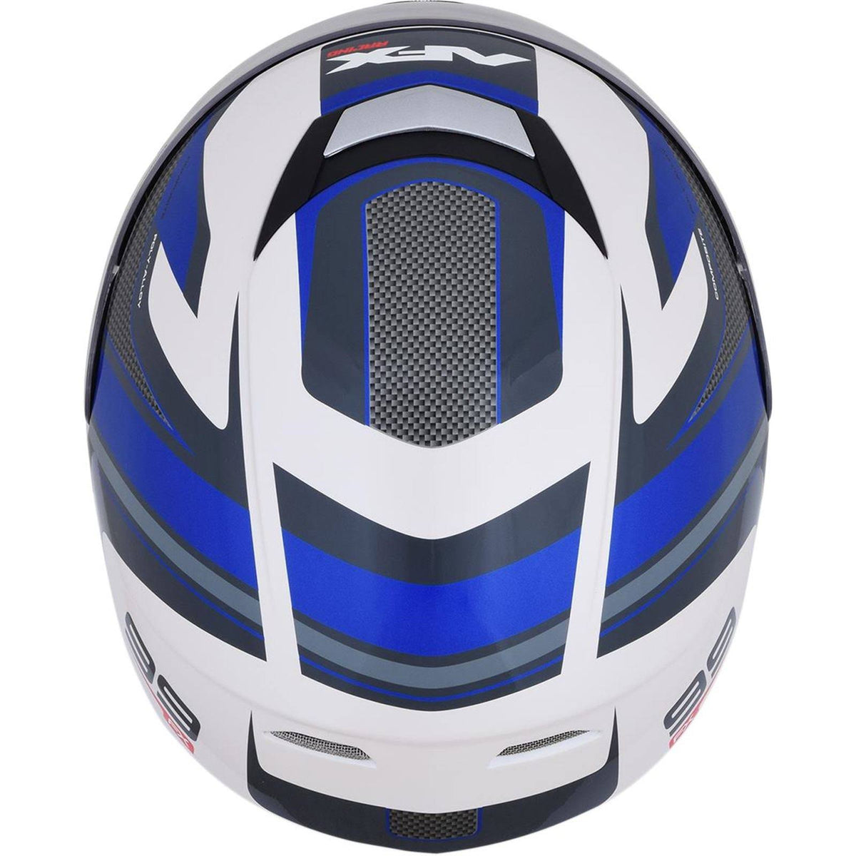 Pearl White/Blue Recurve Helmet A2606