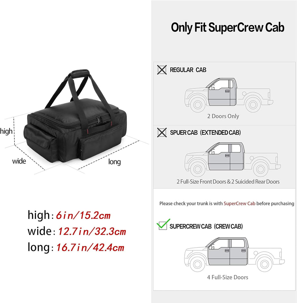 Black Underseat Truck Storage Organizer with Detachable Divider G38846