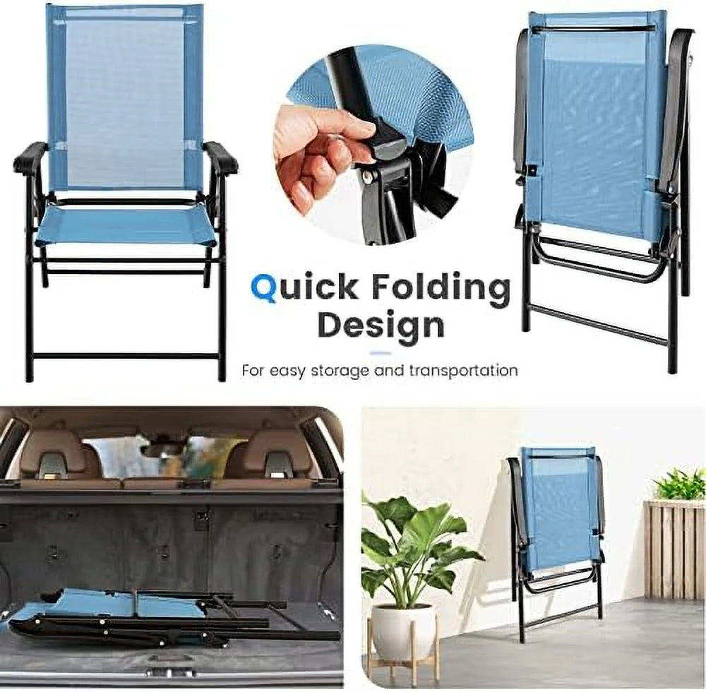 Turquoise Folding Patio Chairs Set of 2 M15765