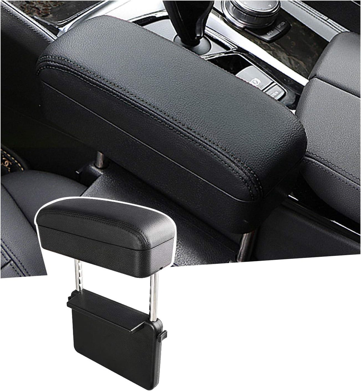 White Adjustable Car Armrest Pad P248589