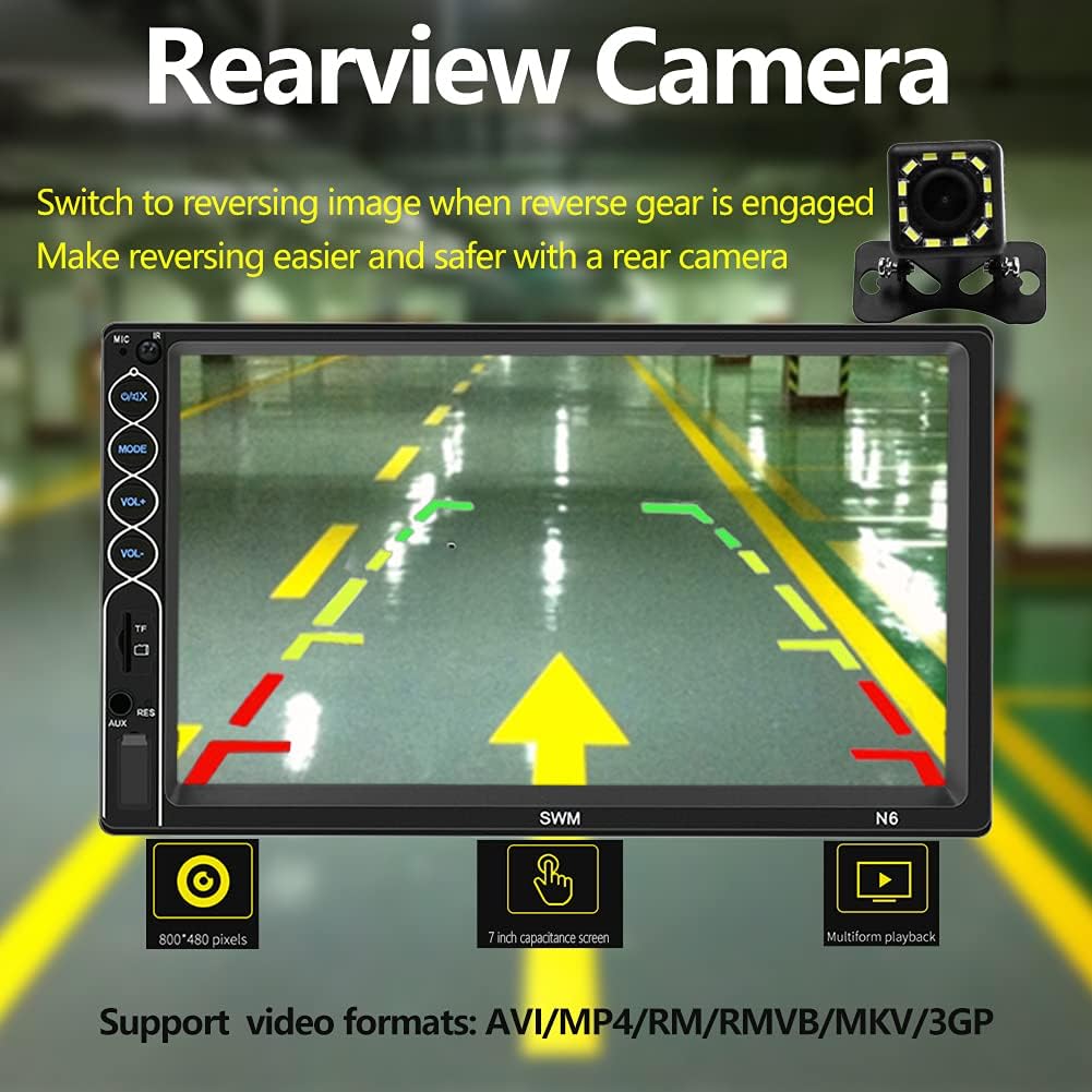 Double Din Car Stereo with Backup Camera J98652