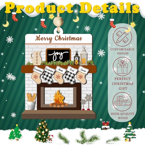 Wooden Christmas Ornament with Name Picture Y861