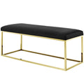Gold Black Velvet Accent Chair Bench F5274