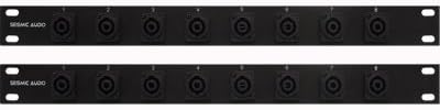 Two 8 Channel Speakon Compatible Rack Case Panel Mount 1 RU Space Unit X4241
