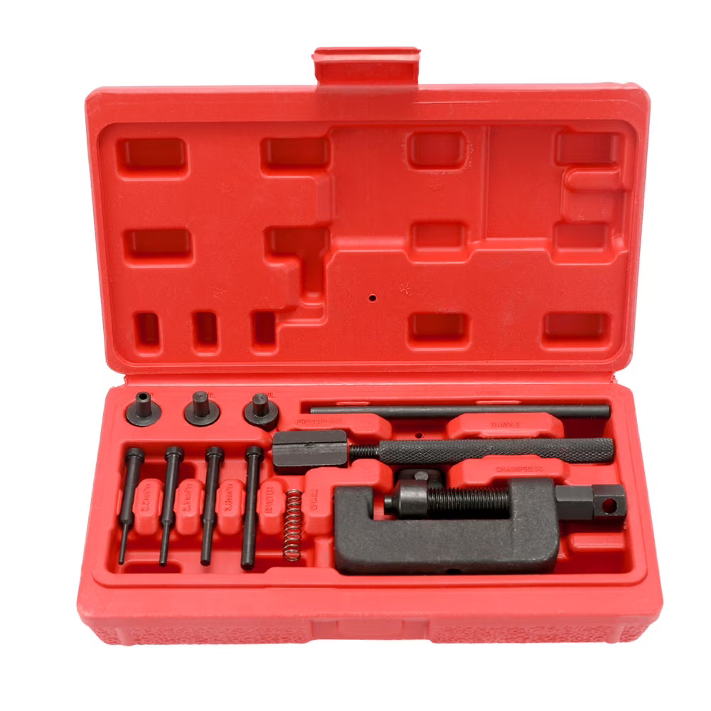 Motorcycle Chain Breaker Riveter Tool Set with Carry Box H802349