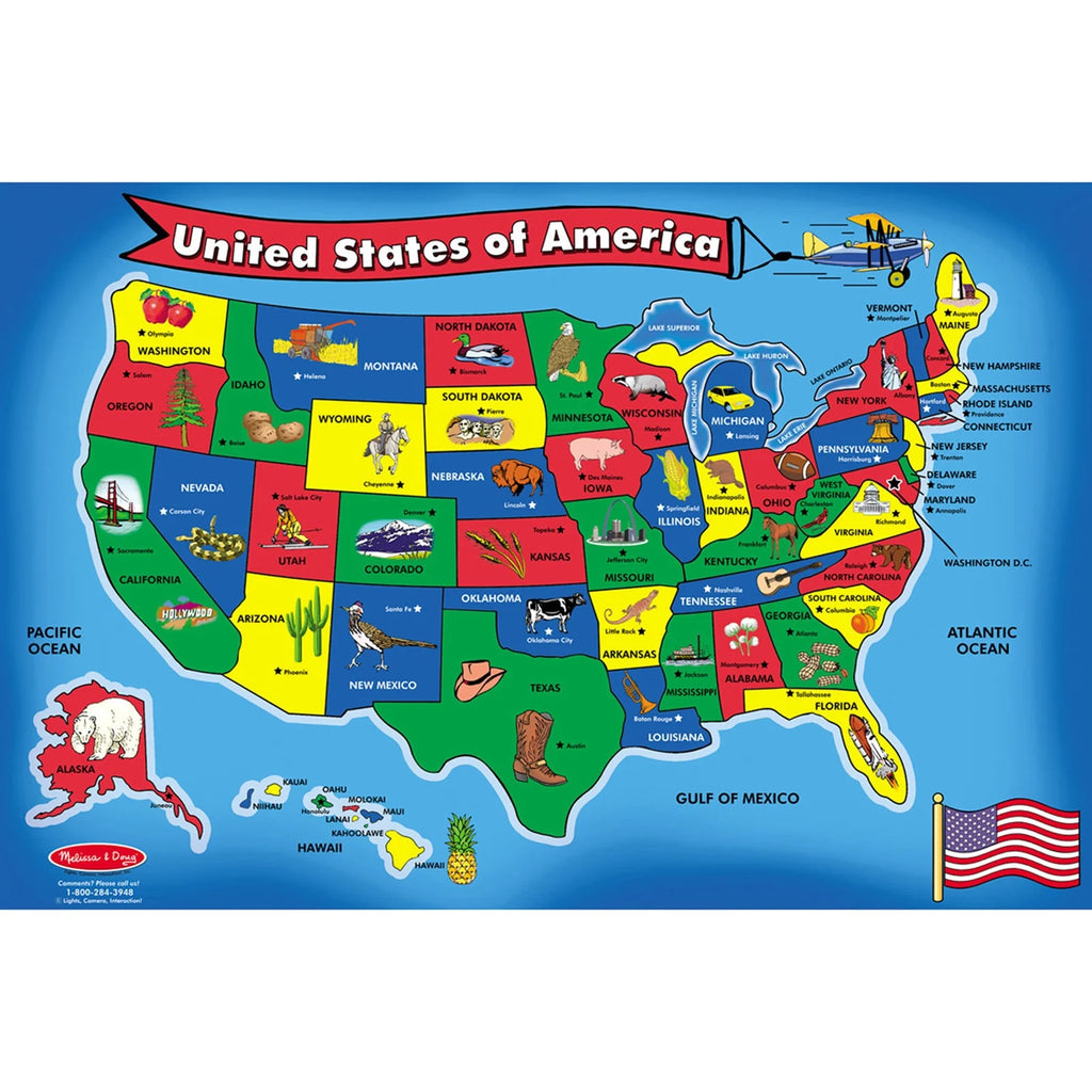 51 Pieces U.S.A. Map Floor Puzzle D941097