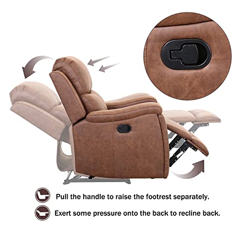 Red Brown Leather Manual Recliner Chair P554
