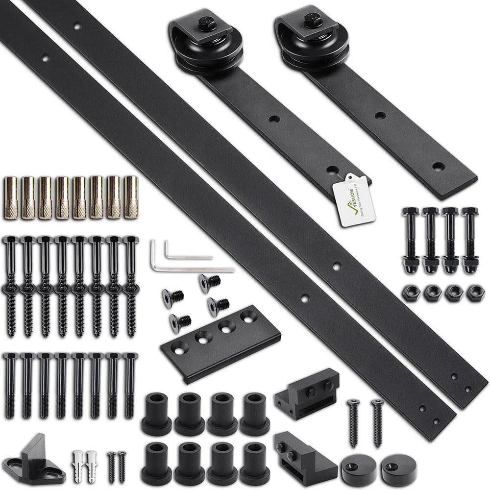 Carbon Steel Sliding Barn Door Hardware Kit B84787