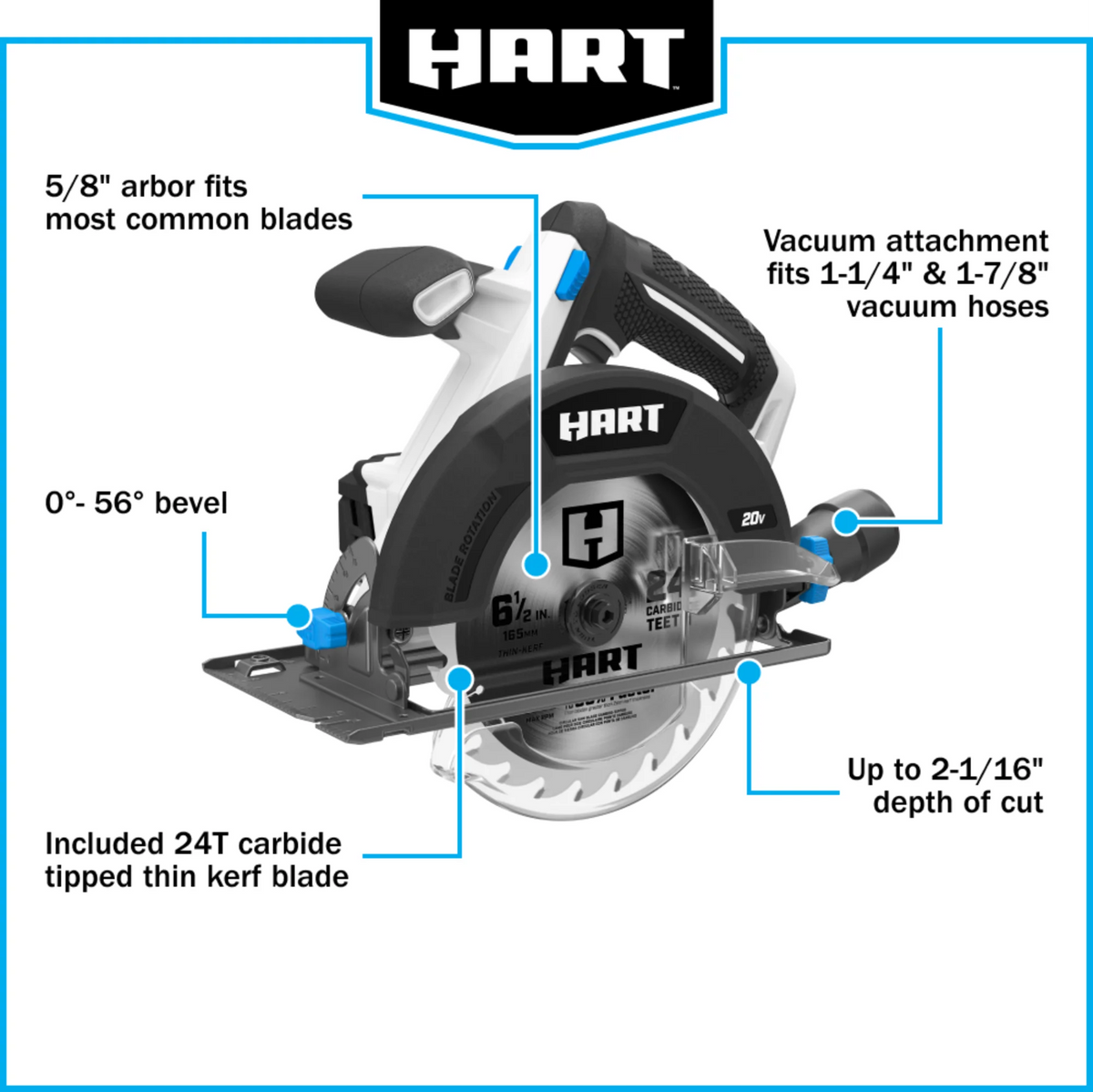 20-Volt 6 1/2-inch Cordless Circular Saw Kit U37579