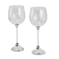 Set of 2 Wine Glasses with Crystal-filled Stems Y646