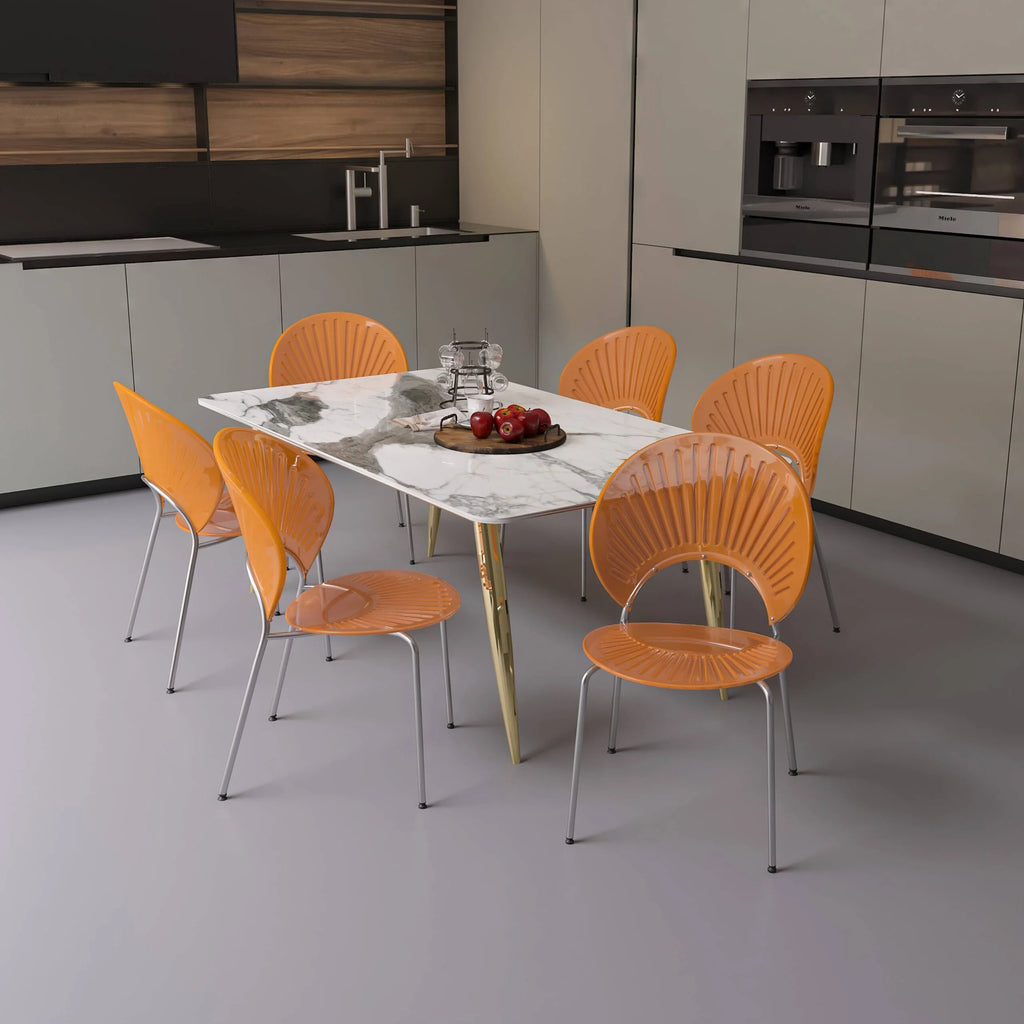 Amber Plastic Dining Chair Set of 4 S78930