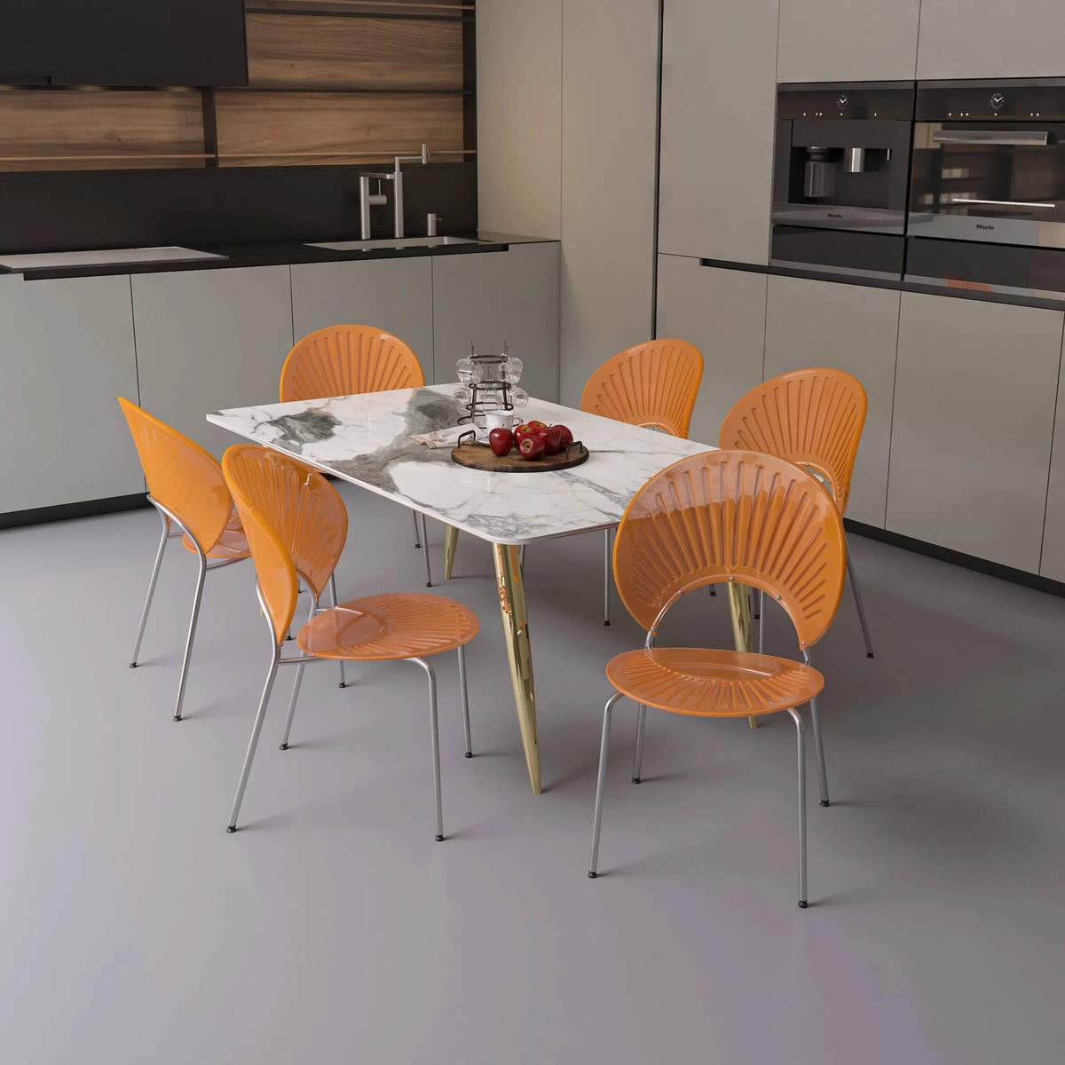Amber Plastic Dining Chair Set of 4 S78930