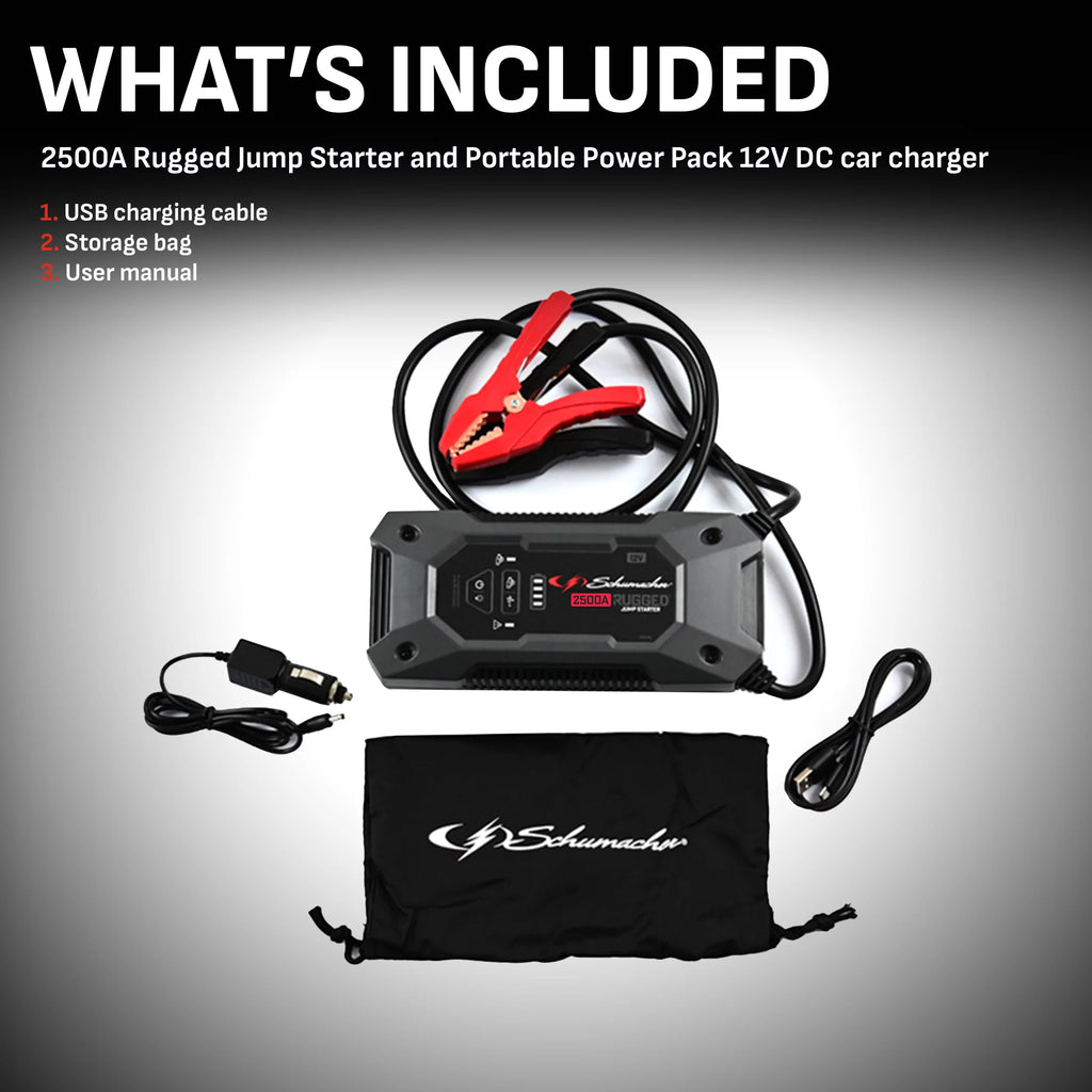 Rugged Jump Starter and Portable Power Pack 12V DC Z4297