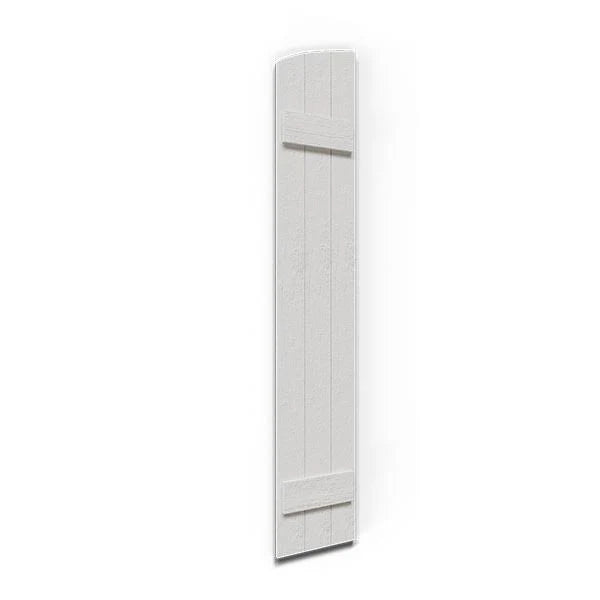Rustic Faux Wood Shutters with Elliptical Arch Top P919101