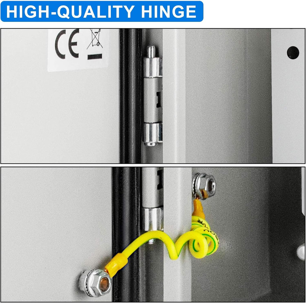 Steel Electrical Enclosure Box, 24'' x 16'' x 12'', IP65 Weatherproof Metal Box with Mounting Plate C7110