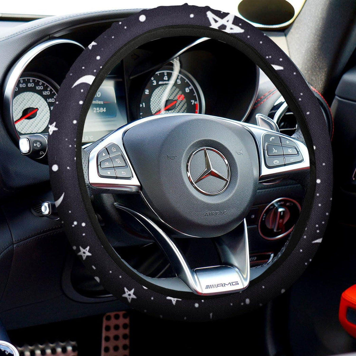 15 Pieces Moon and Stars Car Seat Cover Full Set O2759