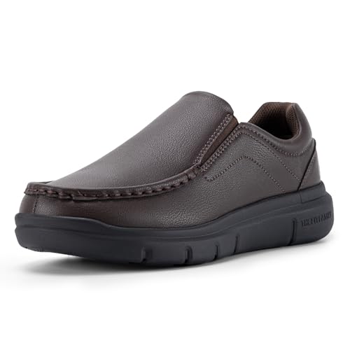 Black Leather Slip On Loafers U536308