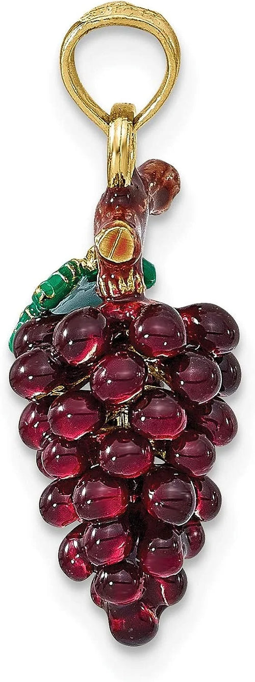 14K Yellow Gold Enamel Grapes W1554