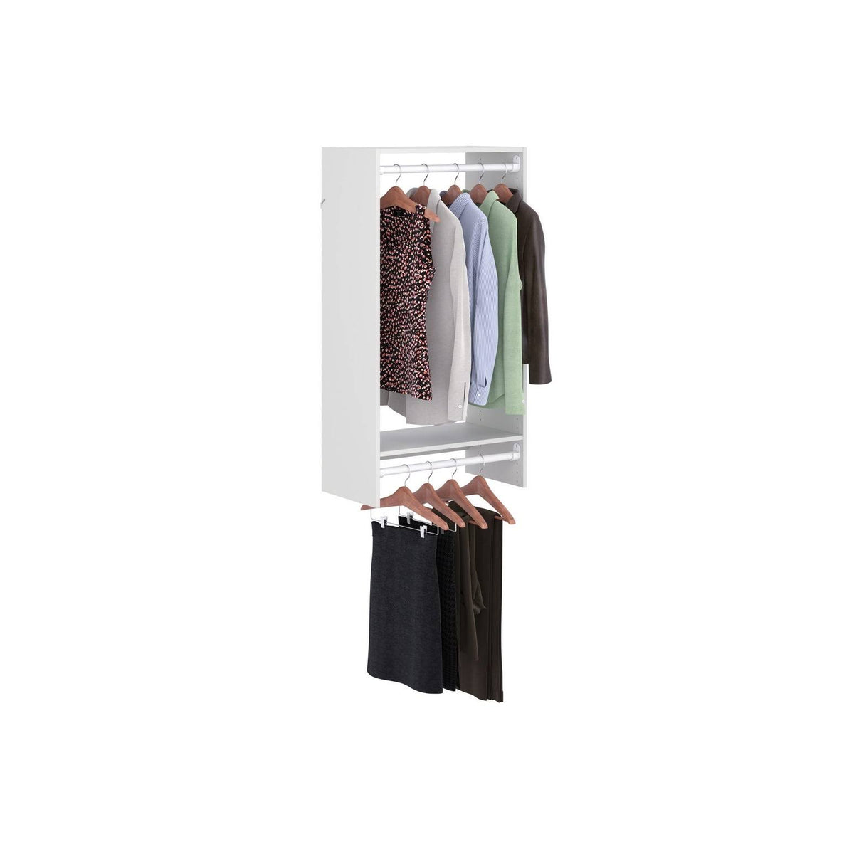 Wide Double Hanging Rod Closet Organizer F56127