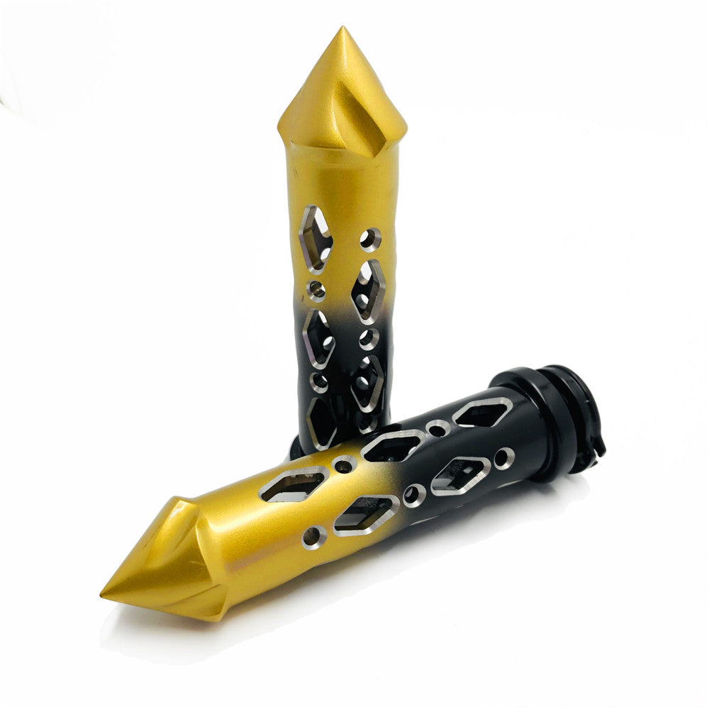 Black Gold 22mm Spike Motorcycle Hand Grips I141