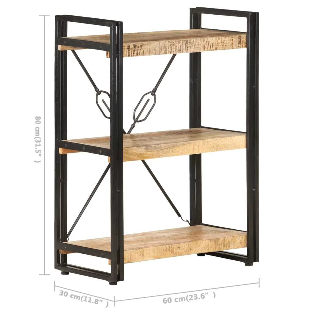3 Tier Solid Mango Wood Bookcase A194708
