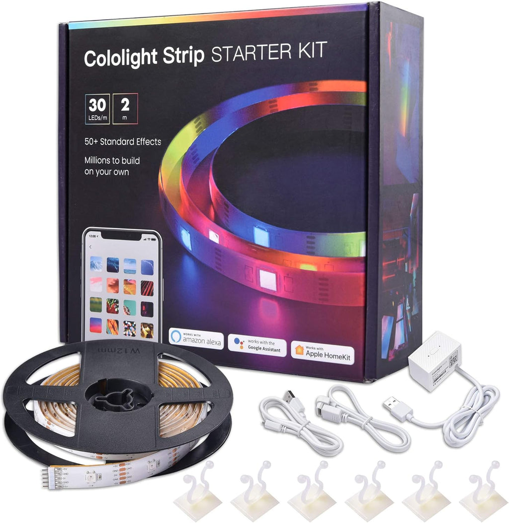 6.6 Ft WIFI Smart LED Strip Light Kit 5050 RGB Color Changing Pack of 2 B227