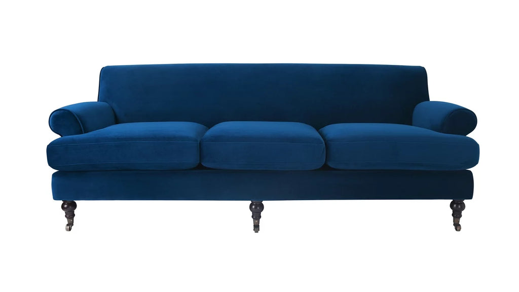 Navy Blue Sofa with Metal Casters I937341