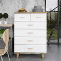 Tall White and Brown Wood Dresser D816915