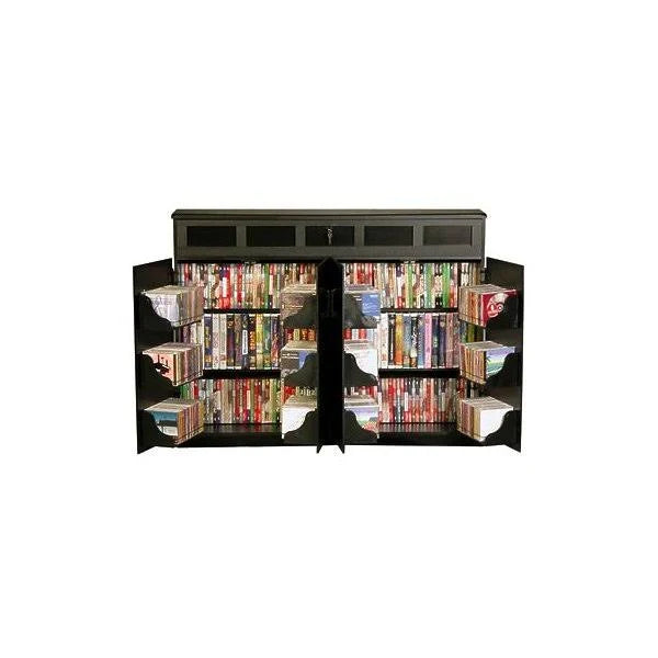 Top Load Media Cabinet Oak/Black C44318