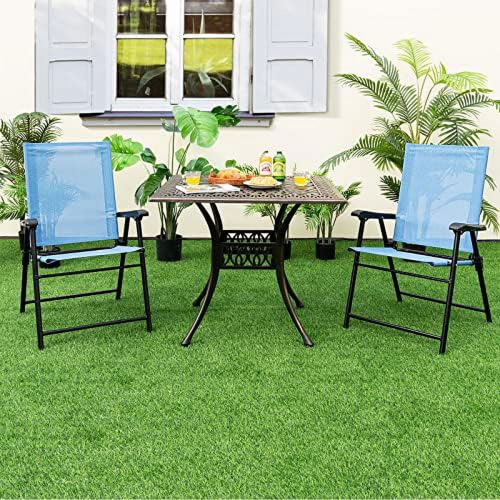 Turquoise Folding Patio Chairs Set of 2 M15765