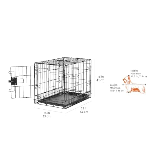 Foldable Metal Wire Dog Crate with Tray, 48 x 30 x 32.5 in, Black Y6052