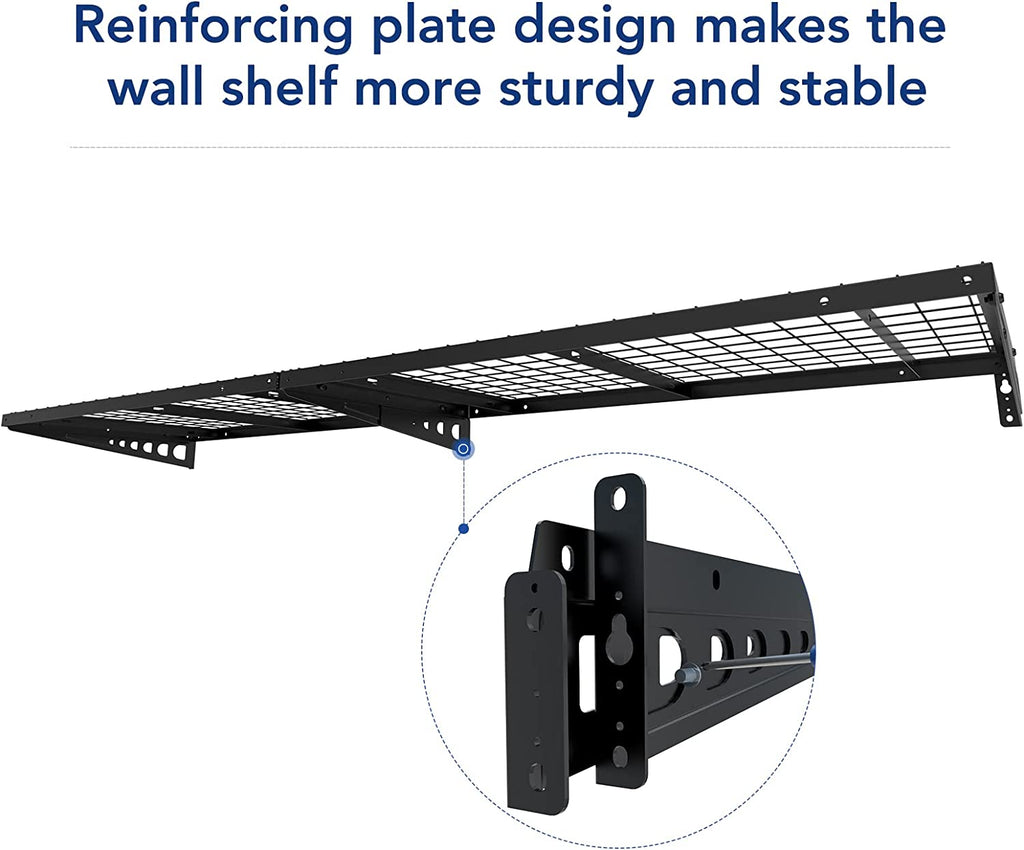 2x4ft Black Bike Storage Rack Wall Shelves, 2-Pack M571