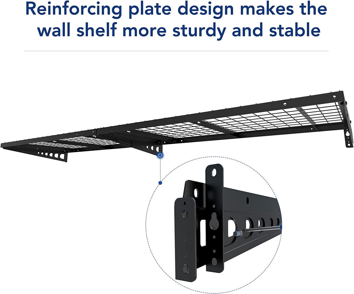 2x4ft Black Bike Storage Rack Wall Shelves, 2-Pack M571