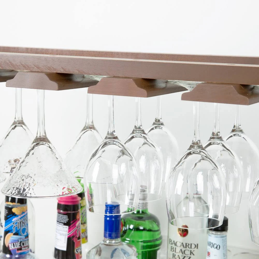 Walnut Glass Rack, 14 x 35 in. Z68499