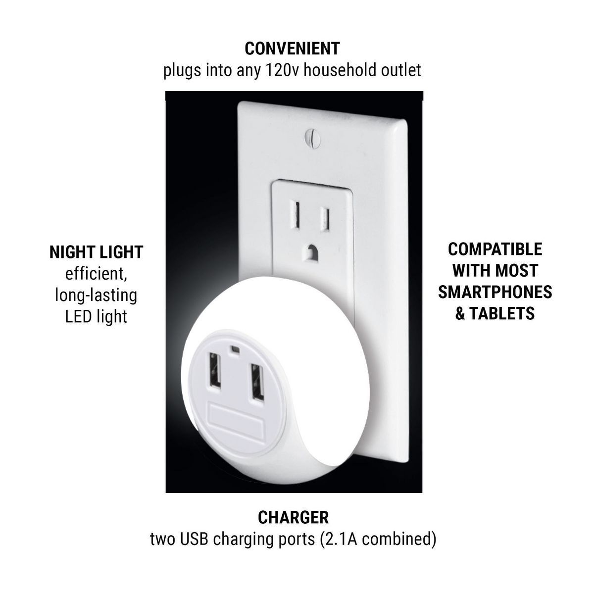 USB Port Charger and Night Light F425