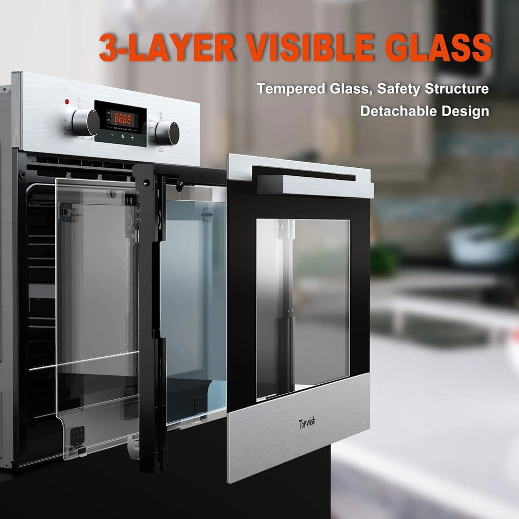 Built-in Electric Wall Oven, 24" Single Wall Oven, Stainless Steel Q969651