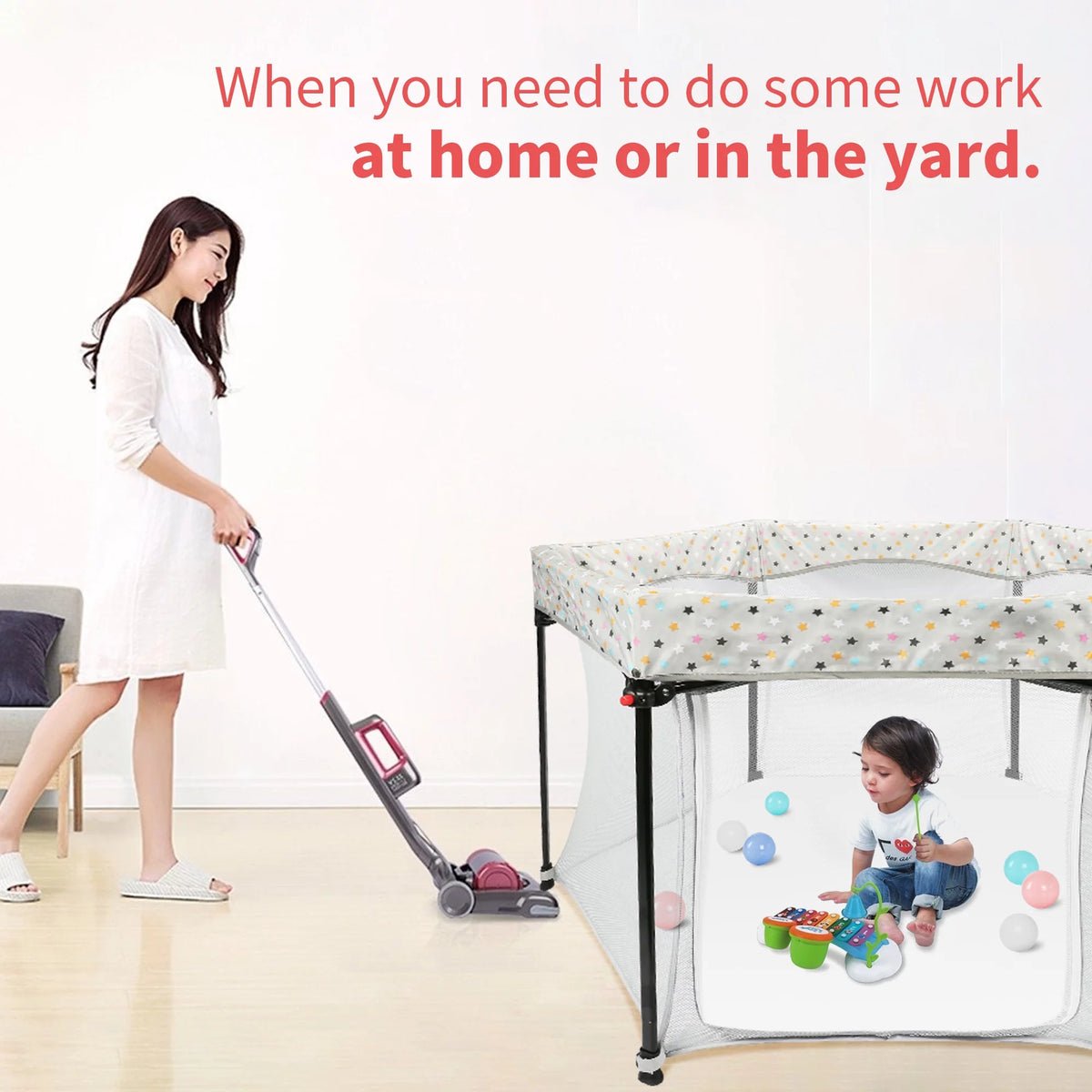 Portable Playard with Zipper Door Y111733