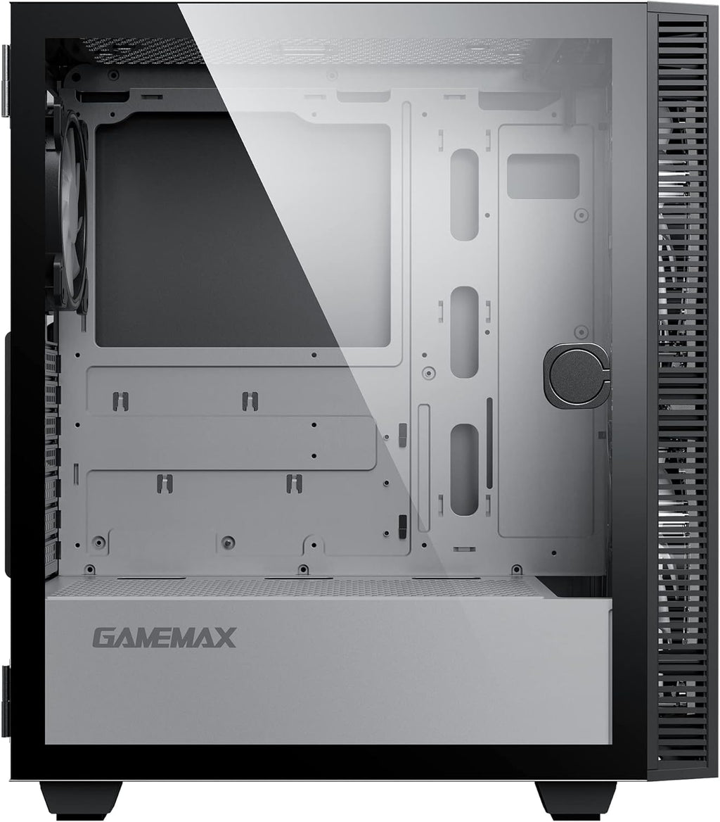Black Mid-Tower ATX ARGB PC Gaming Case with Tempered Glass Side Panel X524189
