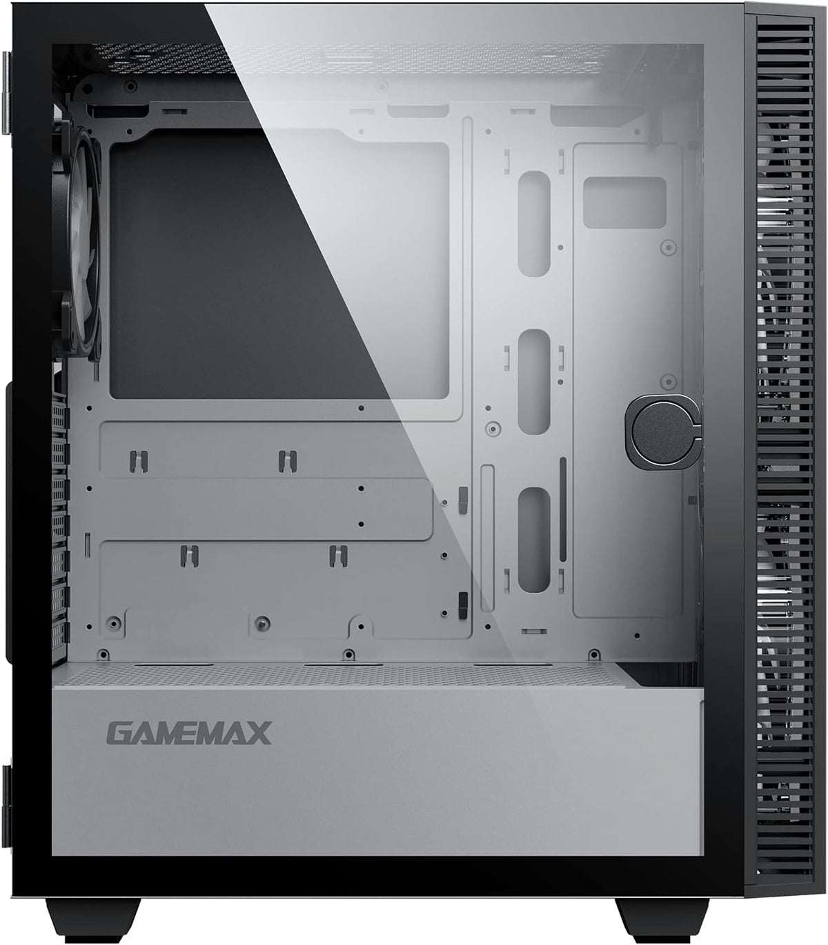 Black Mid-Tower ATX ARGB PC Gaming Case with Tempered Glass Side Panel X524189