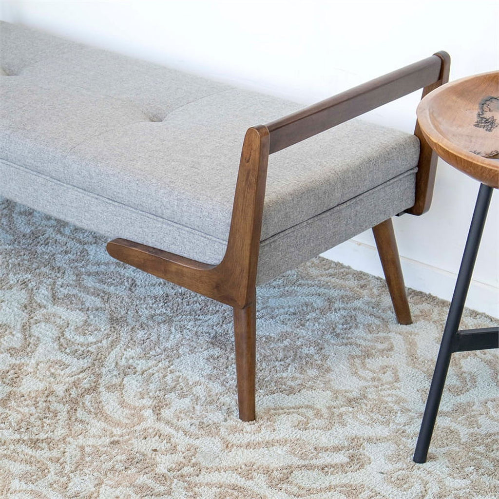2 Piece Poppy Bench Set in Gray and Brown Q810