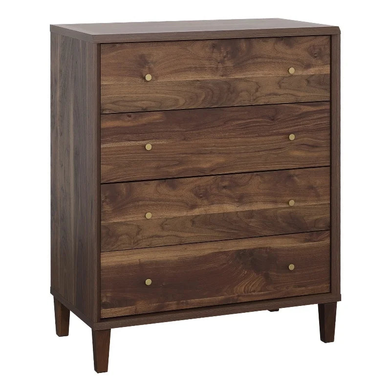 Engineered Wood 4 Drawer Chest in Grand Walnut Q87310
