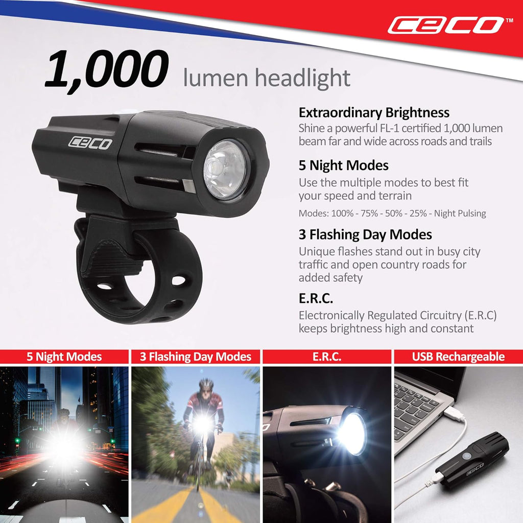 USB Rechargeable Bike Light Set, Pack of 2 G60502