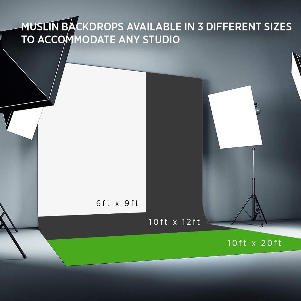 10'x12' Studio Lighting Kit with 3 Softbox Lights and Carrying Case I382654