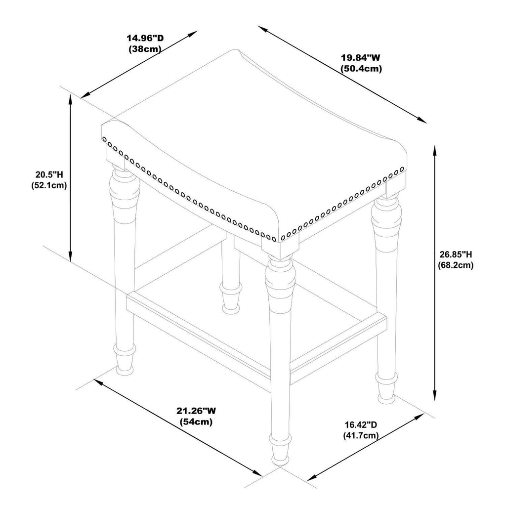 Black Saddle Seat Counter Stool I2863