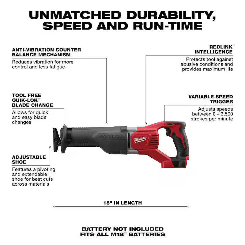 18V Lithium-Ion Brushless Cordless Compact Drill/Impact Combo Kit with Reciprocating Saw M60113