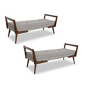 2 Piece Poppy Bench Set in Gray and Brown Q810