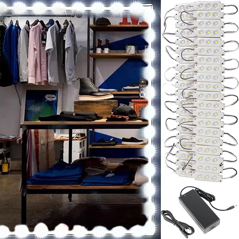 60ft Super Bright Pure White LED Module with UL 12v AC Power Supply L720
