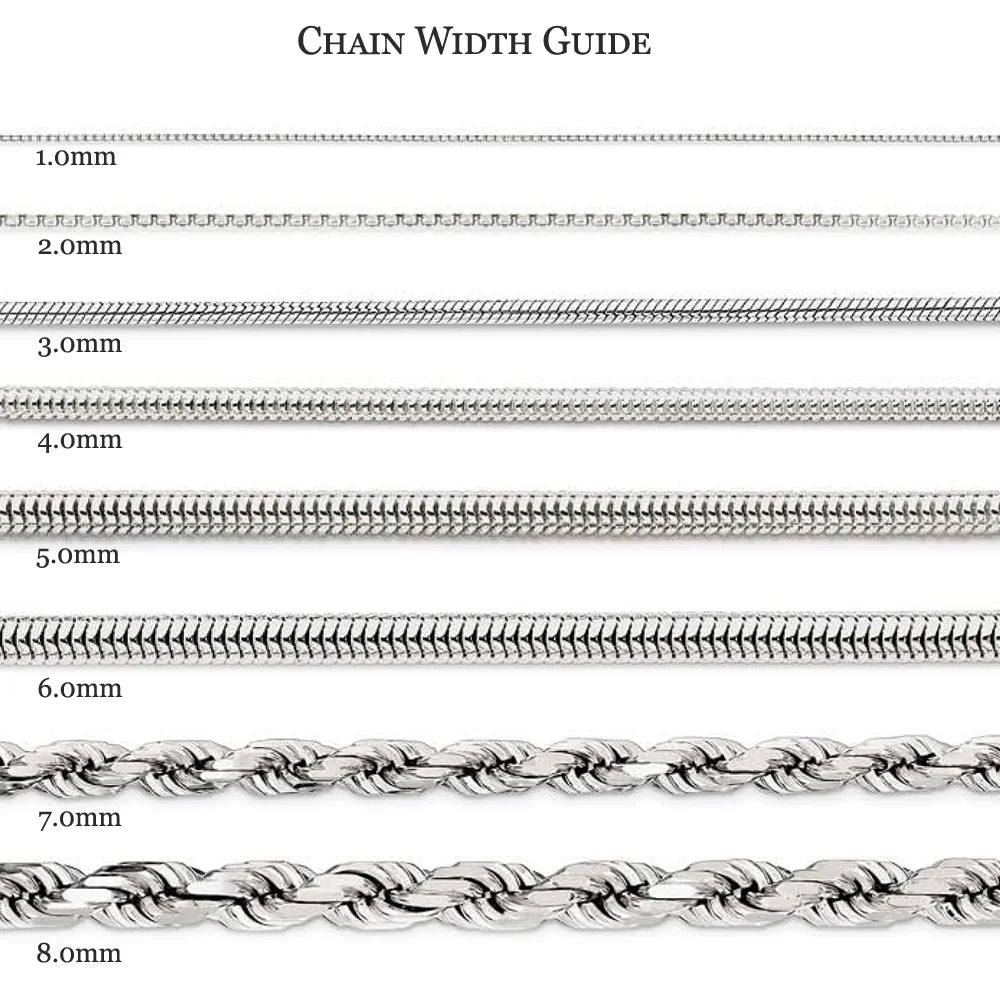 14K White Gold .8mm Baby Wheat Chain T87595